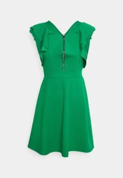 Wal G Danya Ruffle Sleeve Zip Skater Dress - Jerseyjurk - Leaf Green 10 Wal G Danya Ruffle Sleeve Zip Skater Dress - Jerseyjurk - Leaf Green -Wal G 014407fbf2e14da5b4241ad1d57fb3a2