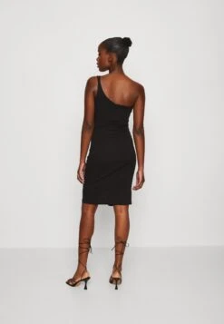 Wal G Valencia Cut Out One Shoulder Midi Dress - Jerseyjurk - Black -Wal G 02247a8b530c4ae3a62830e14812b19b