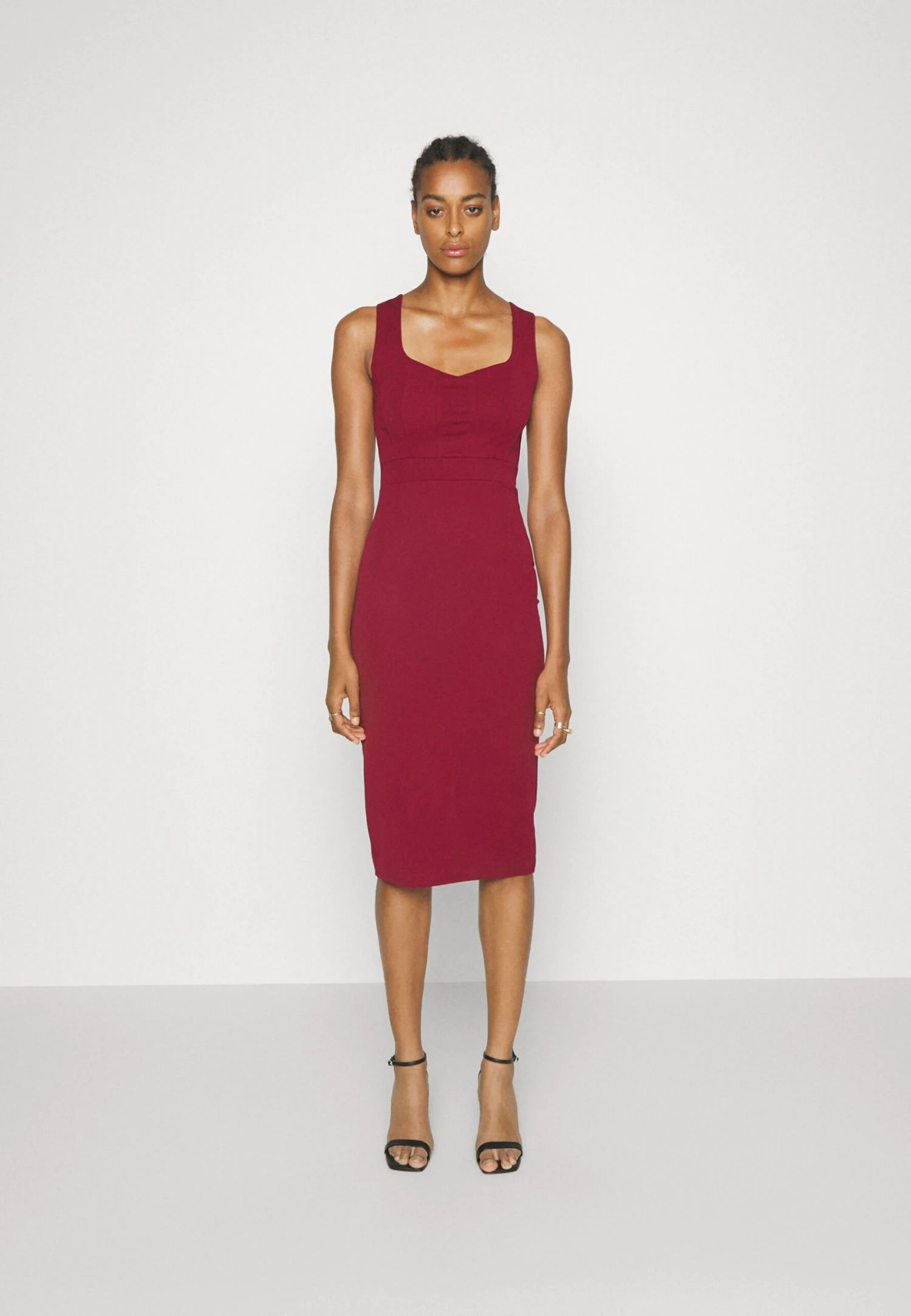 Alyona Heart Midi Dress - Jerseyjurk - Berry Wine 1 Alyona Heart Midi Dress - Jerseyjurk - Berry Wine