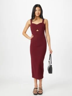 Wal G Jerseyjurken Jurk BRODY Dames Wijnrood -Wal G 02ee0baadf4c3120a702829055e3e172