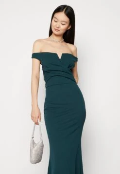 Wal G Kia Off The Shoulder Maxi Dress - Galajurk - Forest Green -Wal G 036fb7714e044178a79d21eaa620253d