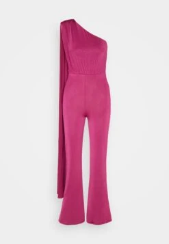 Wal G Cece Cape Sleeve- Jumpsuit - Magenta -Wal G 1331e906931149b4b0c53c74797ce2f5