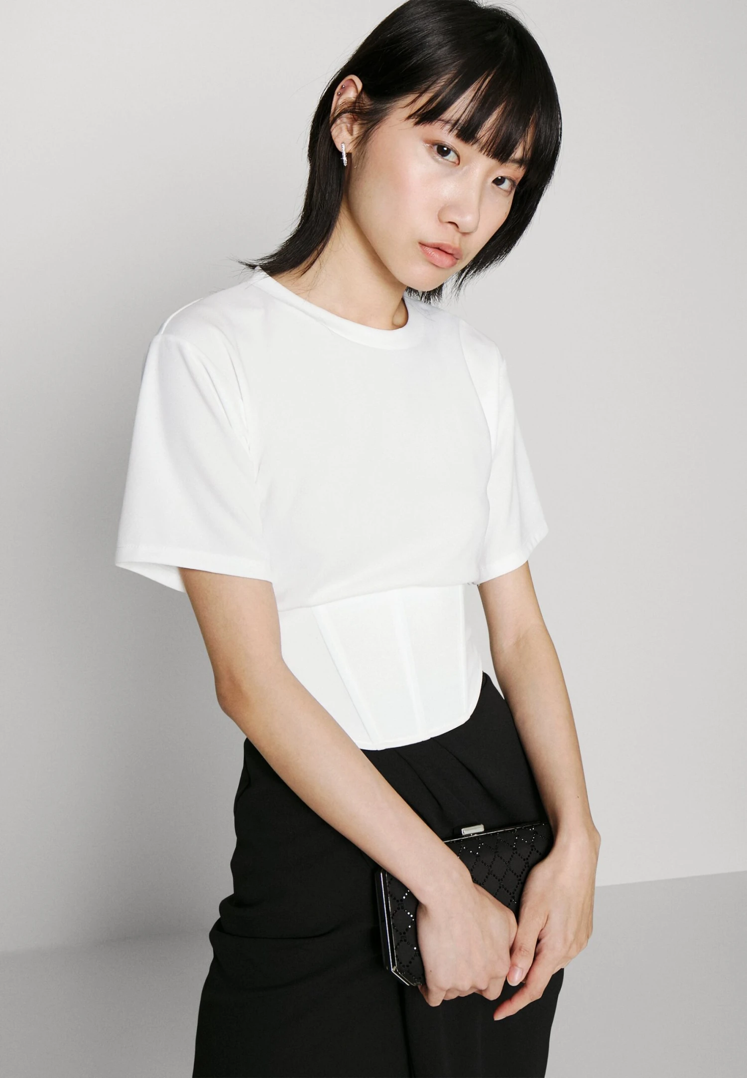 Wal G Hani Corset Top - T-Shirt Basic - White 4 Wal G Hani Corset Top - T-Shirt Basic - White - Afbeelding 4