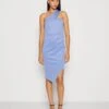Wal G Rowen One Shoulder Dress - Jerseyjurk - Dusty Blue