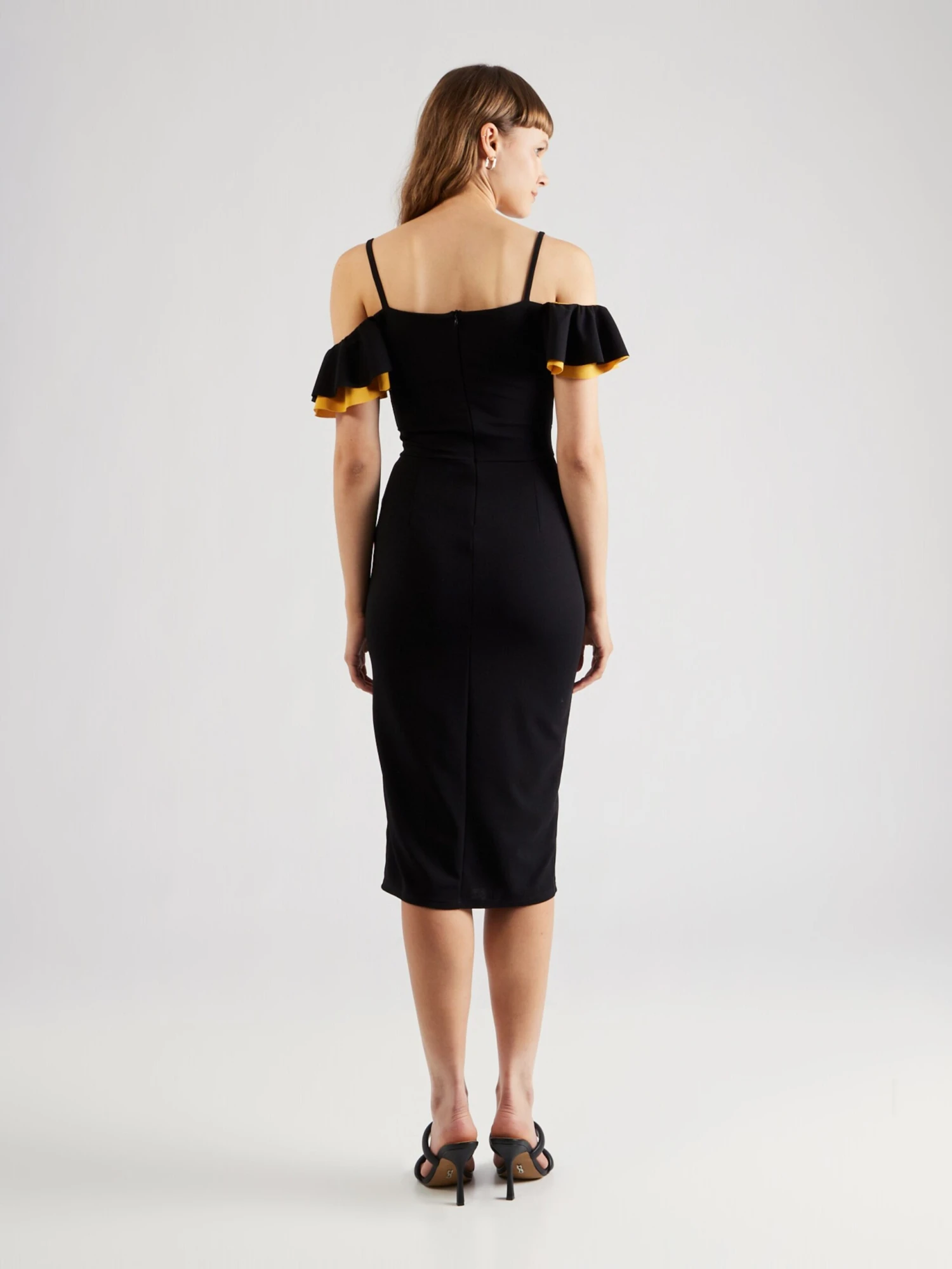 Wal G Midi Jurken Jurk SIMAH Dames Zwart 4 Wal G Midi Jurken Jurk SIMAH Dames Zwart - Afbeelding 4