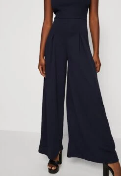 Wal G Rian Wide Leg Pleat - Jumpsuit - Navy Blue -Wal G 24ae9ecdeb1549b6a7936b5bd8781c1d