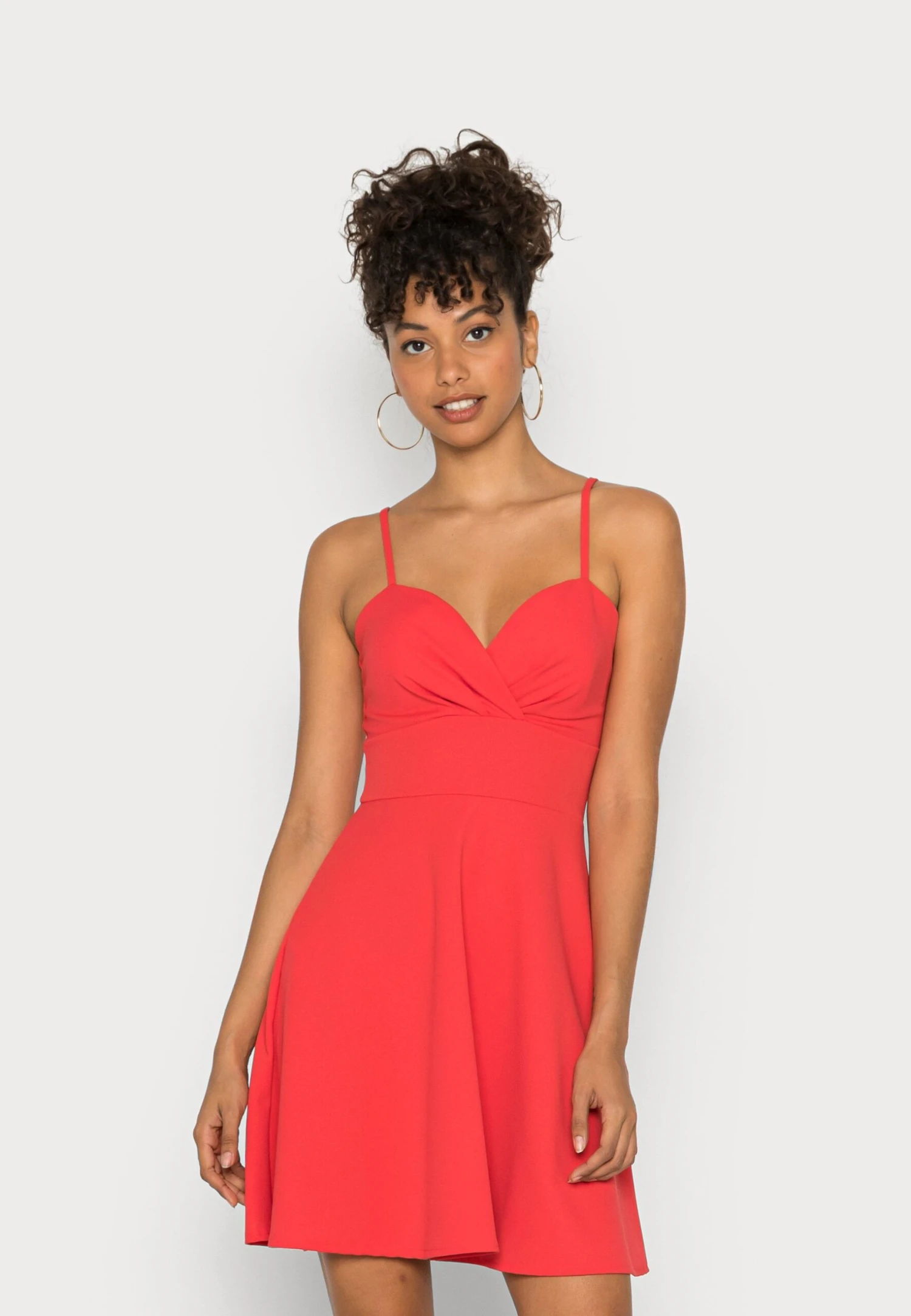 Wal G V Neck Strappy Skater Dress - Cocktailjurk - Coral 1 Wal G V Neck Strappy Skater Dress - Cocktailjurk - Coral