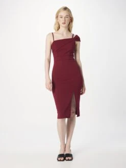 Wal G Kokerjurken Kokerjurk REVRA Dames Wijnrood -Wal G 2a36f99d36f684a5556c2afd22d5c23b