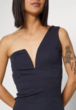 Wal G Gigi One Shoulder Midi Dress - Cocktailjurk - Navy Blue -Wal G 2f9efa6a69d9420b8229c4c4023e6d6c