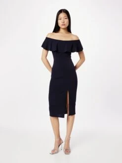 Wal G Midi Jurken Jurk CAMILLE Dames Navy -Wal G 344fea1cd6c227505bd2150a5702591c