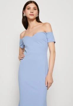Wal G Rish Off Shoulder Maxi - Jerseyjurk - Powder Blue -Wal G 41888083873644a18697995f9ce8d607