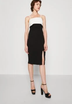 Wal G Janya Contrast Midi - Jerseyjurk - Black/White -Wal G 42cc8ad681c74b868084bdafd28949ae