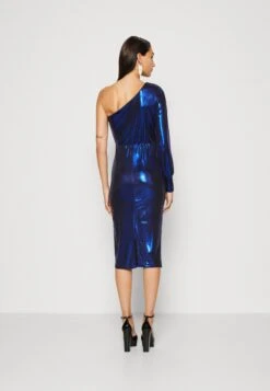 Wal G Hali One Sleeve Midi - Cocktailjurk - Electric Blue -Wal G 4844d2c062374a778808f175135371a2