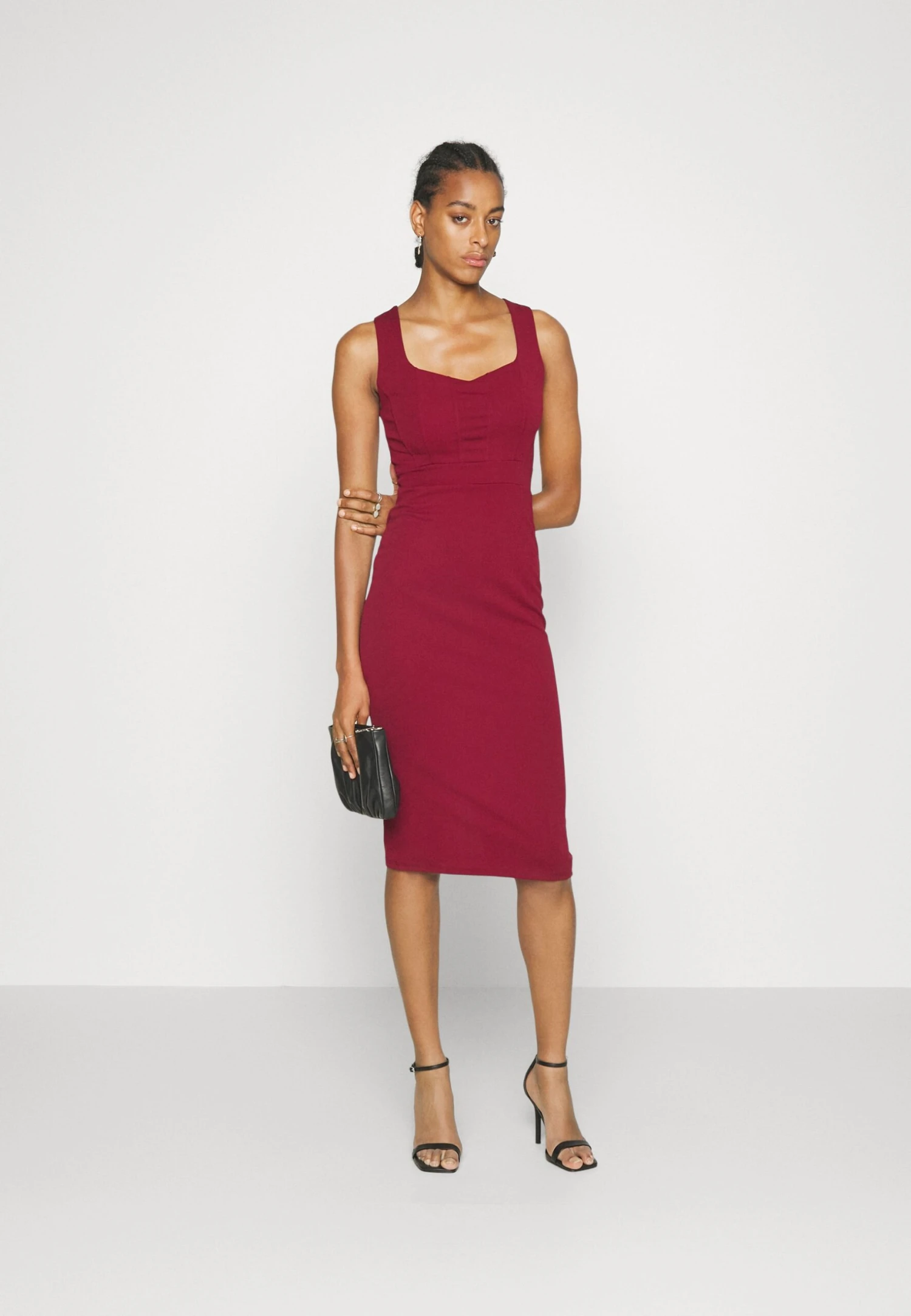 Alyona Heart Midi Dress - Jerseyjurk - Berry Wine 2 Alyona Heart Midi Dress - Jerseyjurk - Berry Wine - Afbeelding 2