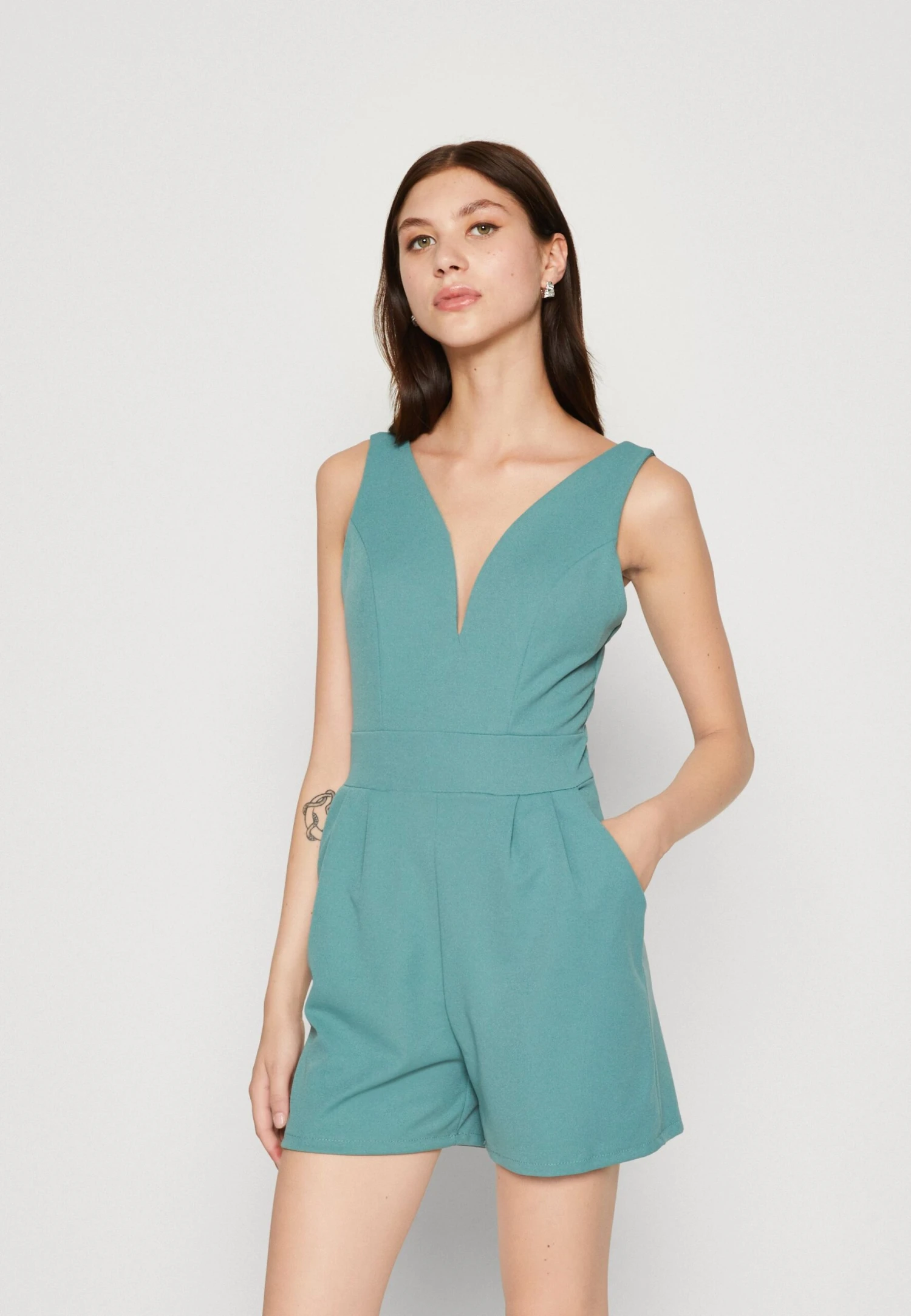 Wal G Cleo V Neck Playlist - Jumpsuit - Sage Green 1 Wal G Cleo V Neck Playlist - Jumpsuit - Sage Green