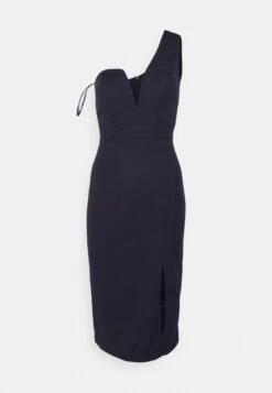Wal G Gigi One Shoulder Midi Dress - Cocktailjurk - Navy Blue -Wal G 62444d596f9a401ab8978e6739366cd5
