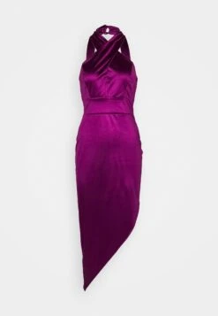 Wal G Lenny Cross Neck Midi - Cocktailjurk - Plum -Wal G 6de73432f39342d5a2a1616ba0bde55d