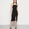 Wal G Strappy Square Neck Midi Dress - Etui-Jurk - Black