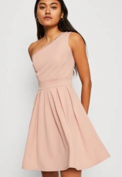 Wal G Vanya One Shoulder Skater Dress - Jerseyjurk - Blush Pink -Wal G 85ac979182934f89bd7aab8396771a3f