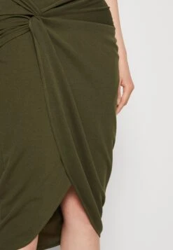 Wal G Aliya Knot Midi Skirt - Kokerrok - Dark Khaki -Wal G 88e75e5ac23e41ecb62c7721d3dd215a