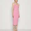 Wal G Dina V Neck Midi - Etui-Jurk - Rose Pink