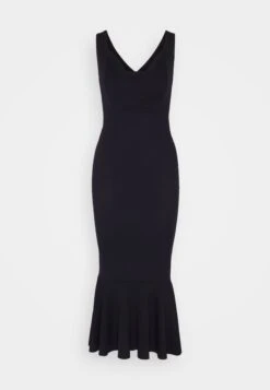 Wal G Anabella Ruffle Bottom Midi - Jerseyjurk - Navy Blue -Wal G 94bac477c4ab45a5b4c4b5113dfae12f