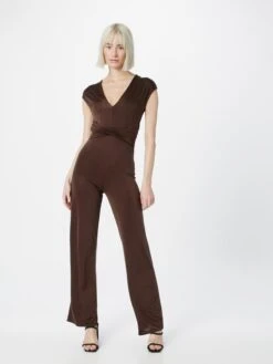 Wal G Lange Jumpsuits Jumpsuit HALA Dames Chocoladebruin -Wal G 9ea320e58450ac8e68c1f20e897af331