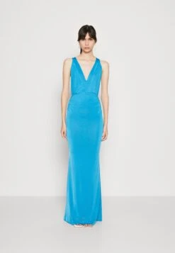 Wal G Angelina Cross Back Maxi - Jerseyjurk - Ocean Blue