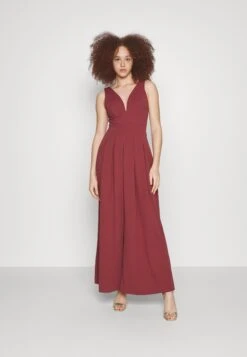 Wal G Alinali Pleated- Jumpsuit - Dark Mauve Pink