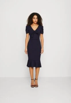 Wal G Wonda Bow Midi - Cocktailjurk - Navy Blue