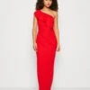 Wal G Kelly Ruffle Maxi - Jerseyjurk - Red