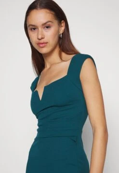 Wal G Nora Midi Dress - Jerseyjurk - Dark Teal Blue -Wal G b01a2887edcc42d7b2330b89afa68fc2