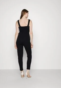 Wal G Print Contrast Plunge- Jumpsuit - Black Floral -Wal G b30d23a6a81d49c4ae710f3ff3ca4396