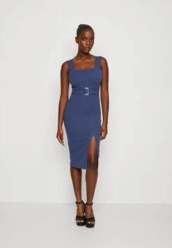 Wal G Jumina Buckle Midi - Jerseyjurk - Denim Blue
