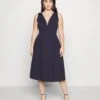 Kandy V Neck Midi - Jurk - Navy Blue