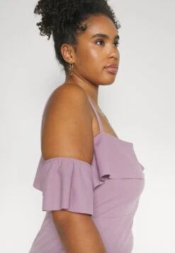 Andy Ruffle Midi - Jerseyjurk - Mauve Pink 11 Andy Ruffle Midi - Jerseyjurk - Mauve Pink -Wal G bc8d97242556498683415d621265abe6