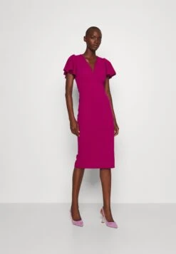 Tatiana Ruffle Sleeve Midi - Cocktailjurk - Raspberry