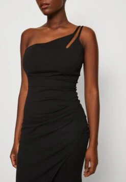 Wal G Valencia Cut Out One Shoulder Midi Dress - Jerseyjurk - Black -Wal G bdee772821da4393830783f519d9bf4c