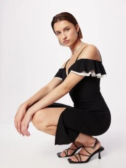 Wal G Midi Jurken Jurk SIMAH Dames Zwart -Wal G bf2397c98d9498b693dcb5495fa5ae5c