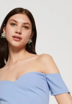 Wal G Rish Off Shoulder Maxi - Jerseyjurk - Powder Blue -Wal G bf612901dbec459db85098d596ce5ba5