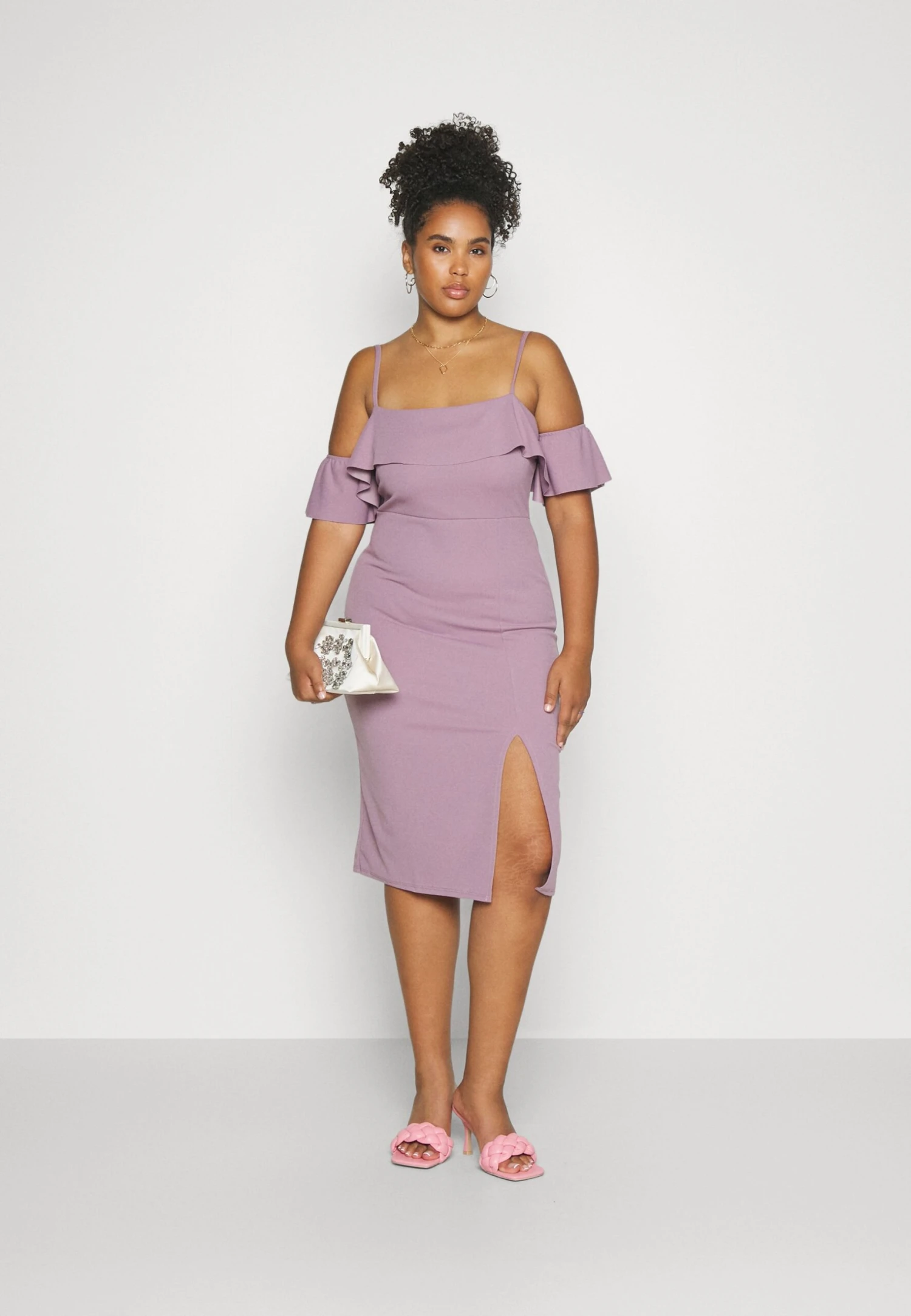 Andy Ruffle Midi - Jerseyjurk - Mauve Pink 2 Andy Ruffle Midi - Jerseyjurk - Mauve Pink - Afbeelding 2