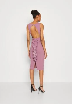 Wal G Petra Ruffle Midi - Jerseyjurk - Mauve Pink