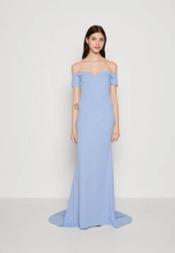 Wal G Rish Off Shoulder Maxi - Jerseyjurk - Powder Blue