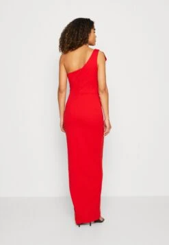 Wal G Kelly Ruffle Maxi - Jerseyjurk - Red -Wal G d46bf07ca58d4f2aa40873a2b9c8ced3