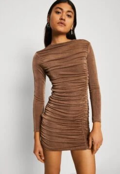 Wal G Ben Rouched Mini - Jerseyjurk - Chocolate -Wal G d591088bcb5c4c7681aed88cc8b390aa