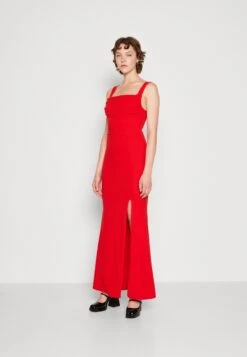 Wal G Maya Square Neck Maxi - Jerseyjurk - Red