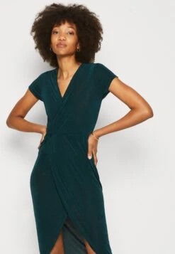 Wal G Wrap Midi Dress - Gebreide Jurk - Forest Green -Wal G d7964df0347b459ebb65b06b6b35c211