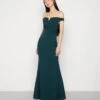 Wal G Kia Off The Shoulder Maxi Dress - Galajurk - Forest Green