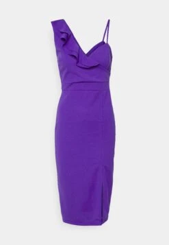 Wal G Cami Ruffle Midi - Jurk - Purple -Wal G de3ddc4c0e0b4f04af48963ae1873996