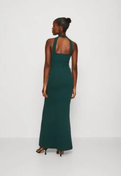 Wal G Tilly Ruffle Halter Neck Maxi Dress - Jerseyjurk - Forest Green -Wal G dedab6579442409ca5d42e04edd75918